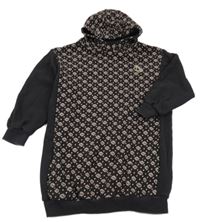 Tmavošedé teplákové šaty se srdíčky a kapucí Next