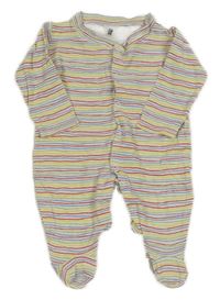 Bílo-barevný pruhovaný overal 