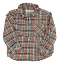 Růžovo-zelená kostkovaná košile Zara