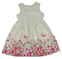 Biele šaty s kvietkami