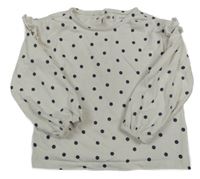 Biela bodkovaná á mikina s volánikmi M&S