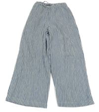 Modro-biele pruhované voľné é nohavice Tu