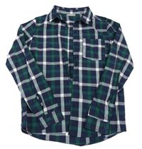 Tmavomodro-tmavozeleno-bílá kostkovaná košile Destination