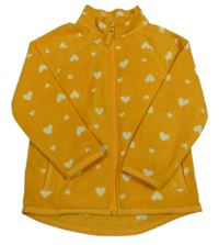 Pomerančová fleecová prepínaci mikina so srdiečkami Dunnes