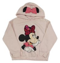 Světlerůžová mikina s Minnie a kapucí Disney