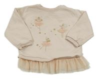 Svetloružová mikina s myškami a tylem F&F