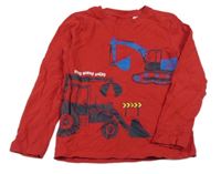 Rubínové triko s bagry C&A