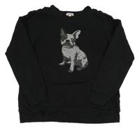 Čierna ľahká mikina s psíkom