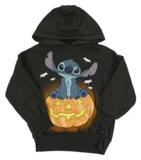 Tmavosivá mikina so Stitchem a kapucňou