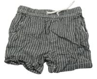 Černé melírovano/pruhované kraťasy 