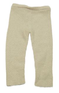 Béžové rebrované úpletové nohavice Nutmeg