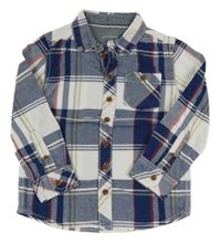 Tmavomodro-bílo-barevná kostkovaná košile John Lewis