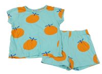 Světklemodré kraťasové pyžamo s pomeranči George