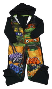 Černá fleecová kombinéza s Želvami Ninja a kapucí George