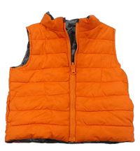 Oranžová šušťáková zateplená obojstranná vesta F&F