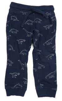 Tmavomodré tepláky s dinosaury C&A