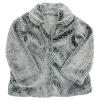 Šedá kožešinová podšitá bunda Tu