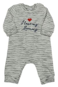 Šedo-bílý melírovaný overal s nápisem Very 