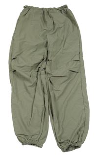 Khaki šušťákové cuff nohavice Primark