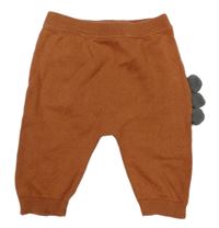 Rezavé pletené kalhoty - dinosaurus Tu