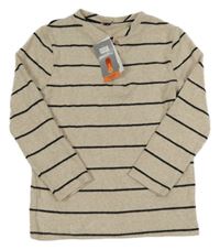 Nové - Béžovo-čierny pruhovaný sveter F&F