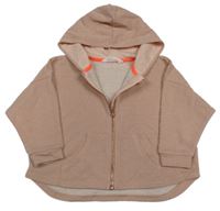 Svetloružová trblietavá prepínaci oversized mikina s kapucňou H&M