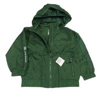 Nové - Tmavozelená šušťáková jarná bunda s kapucňou Wolf