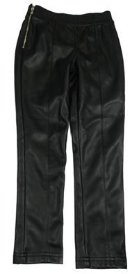 Čierne koženkové tregíny so zipsom River Island