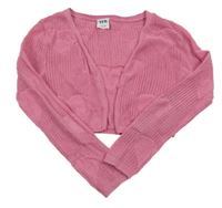 Ružové svetrové bolerko so srdiečkami Y.F.K.