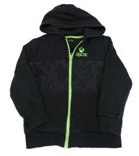 Černo-limetková propínací mikina X-box s kapucňou
