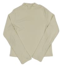 Smotanové rebrované crop tričko s rolákom M&S