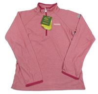 Nové - Svetloružová -ružová pruhovaná funkčná fleecová mikina s logom Regatta