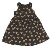 Sivé bavlnené šaty so srdiečkami George