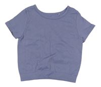 Chrpově modré rebrované elastické športové crop tričko F&F