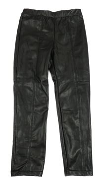 Černé koženkové legíny s puky Matalan