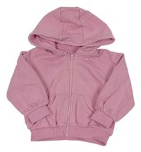 Světlerůžová propínací oversize mikina s kapucí M&S