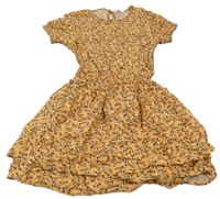 Oranžové ľahké šaty so vzorom We