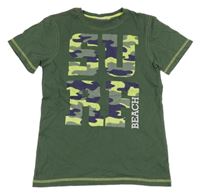 Khaki tričko s nápisom