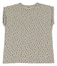 Béžové melírované tričko so vzorom Vertbaudet