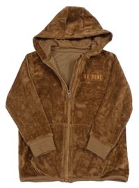 Hnedá zamatová prepínaci mikina s kapucňou George