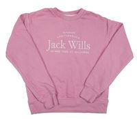 Svetloružová mikina s nápisom Jack Wills