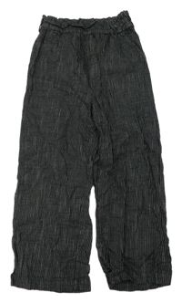 Čierno-biele pruhované culottes nohavice Natilene