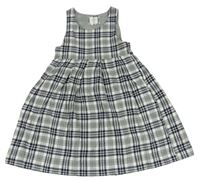 Sivo-čierno-bielo-světlepudrové kockované šaty H&M