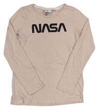Svetloružové tričko s nápisem - NASA H&M