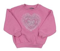 Ružová oversize mikina so srdiečkami PRIMARK