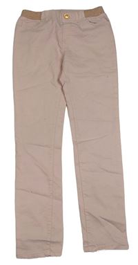 Světlerůžové skinny rifle se třpytivým pasem H&M