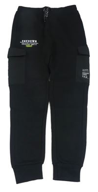 Nové - čierne cargo tepláky s nápismi zn. St. Bernard