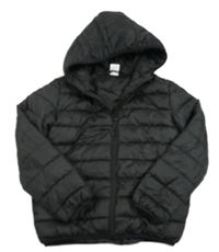 Černá prošívaná šusťáková pod/zimní bunda s kapucí Y.F.K.