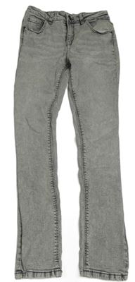 Svetlosivé plesňové stretch skinny teplákové rifle Denim Co.