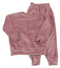 2Set - Starorůžová plyšová oversize mikina + kalhoty Next